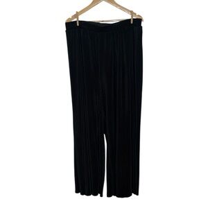 Torrid Black Extra Wide Leg Pants, Pull On, pleated fabric, 2X